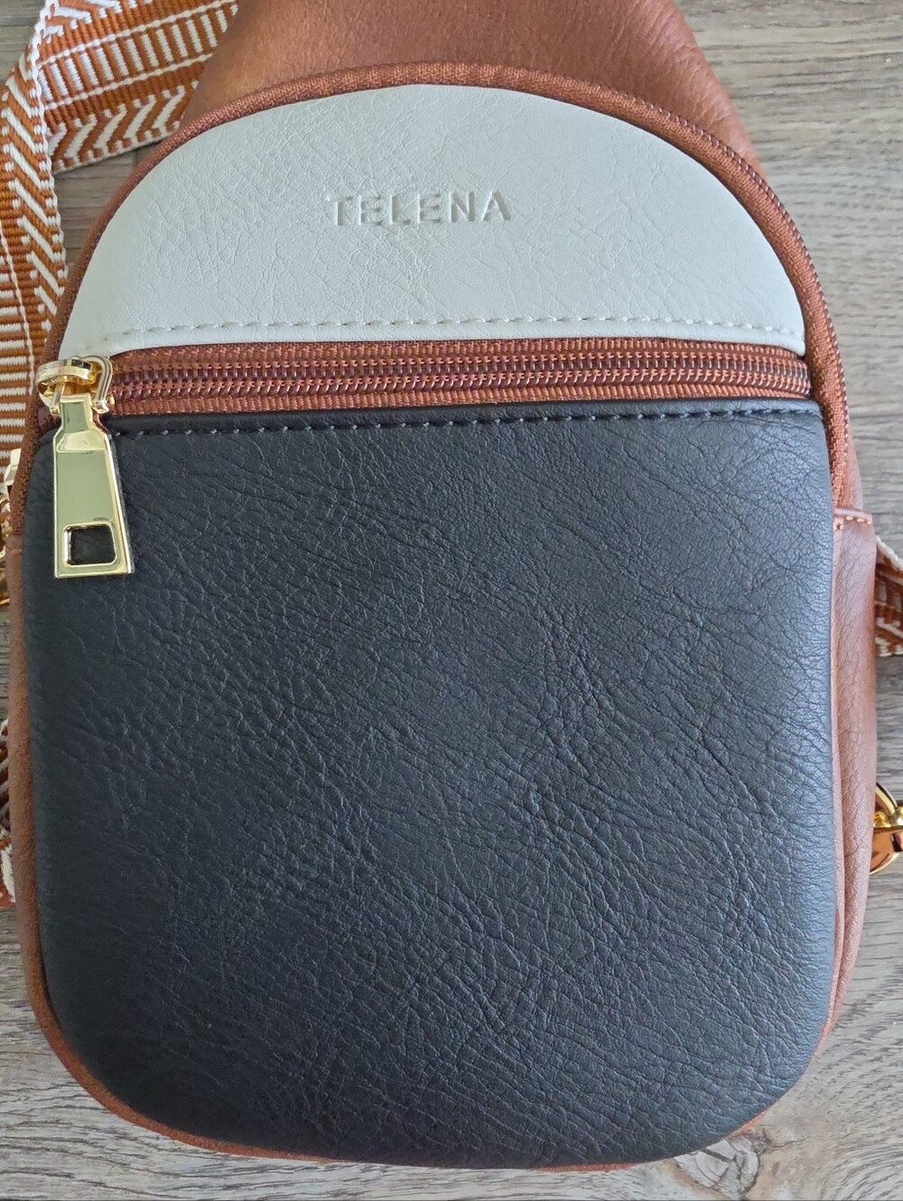 Sling Bag Purse By TELENA for Women Crossbody Leather Black/Brown/White